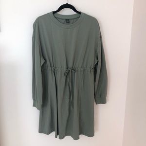Olive Green Sweatshirt Dress